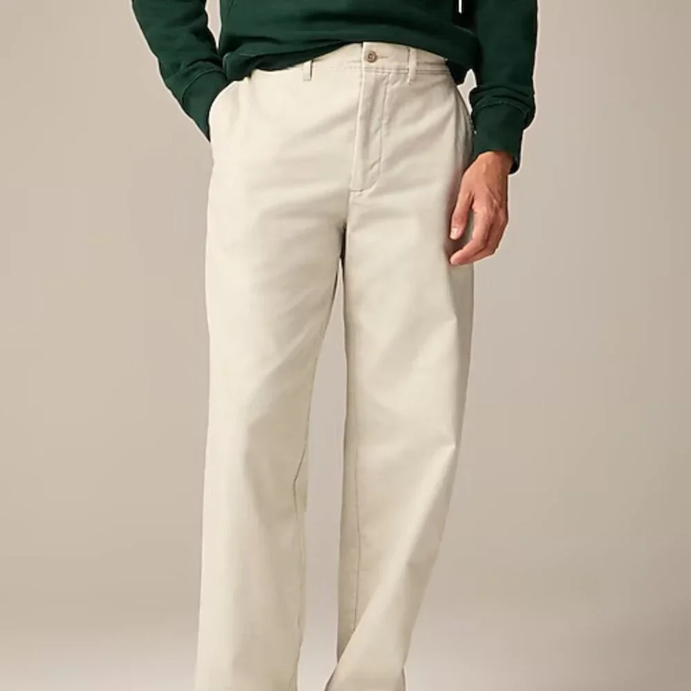 J. Crew Cotton Twill Stonewashed Fleece Lined Pants Size 34/32